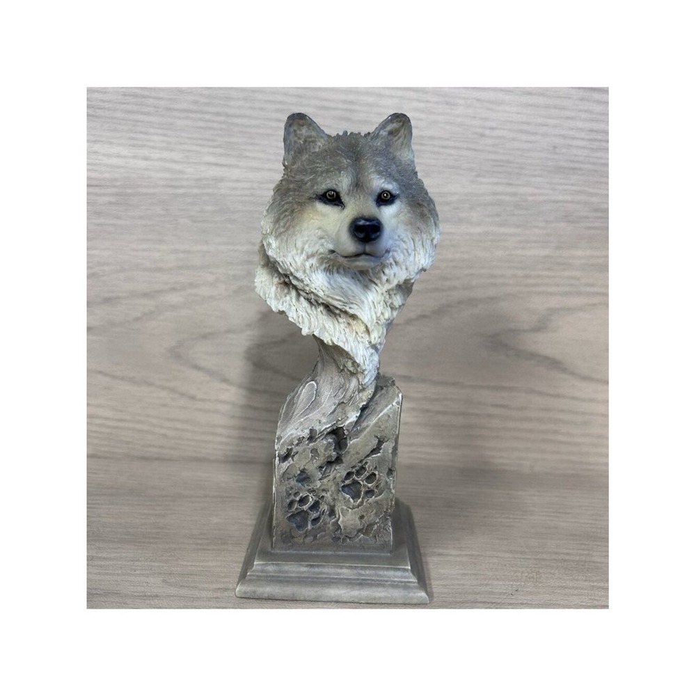 Mill Creek Studios #38230 Wolf "Scout" Sculpture by Slockbower Head Figure Vtg